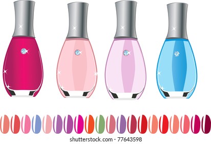 The vector image of nail polish. Varnish set