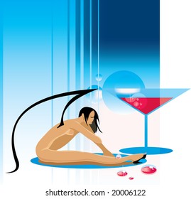 imagen vectorial de ángel oscuro desnudo