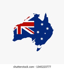 vector image of the national flag of Australia on a white background
