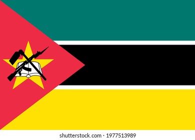 Vector image national flag of Mozambique