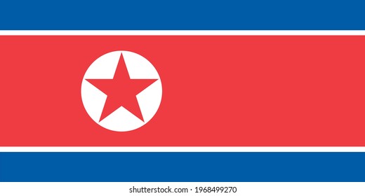 Vector image national flag of North Korea