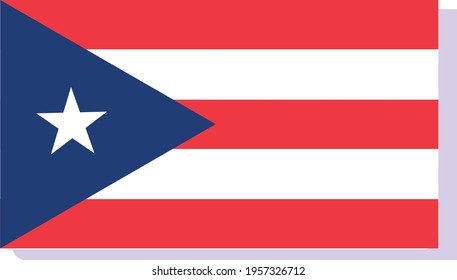 Vector image national flag of Puerto Rico