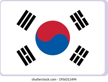 Bandera nacional de imagen vectorial de Corea del Sur