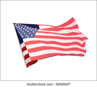 The vector image of a national flag of the USA