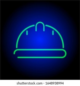 vector image of neon building helmet flat icon isolated