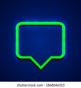 vector image of neon green chat frame on black background