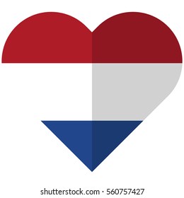 Vector image of the Netherlands flat heart flag