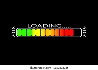 Vector image. New 2019 digital download scale on black background