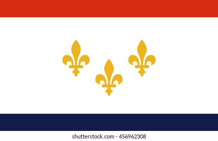 Vector image of New Orleans city flag, Louisiana, U.S.A., Proportion 3:5. EPS10.    