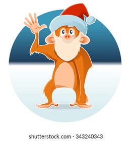 Vector image of a new year monkey
