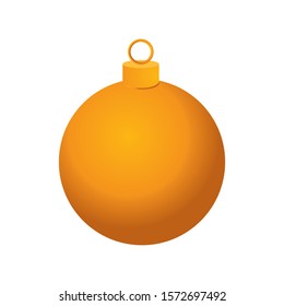 
Vector image of a New Year's toy. Golden ball for the Christmas tree on a white background.