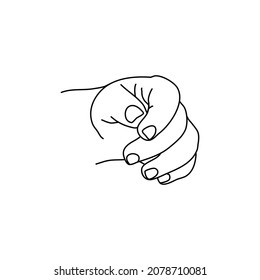 Vector of image of newborn baby's hands. Baby's hands drawn in a linear style. Icons with baby hands. Hand-drawn, hands with different gestures.