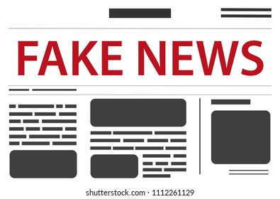 Vector image of a newspaper with the title: "Fake News". Concept Image.