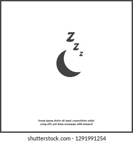 Vector image night, moon and sleep on white isolated background. Layers grouped for easy editing illustration. For your design.