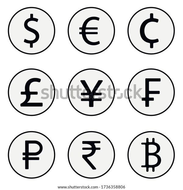 Vector Image Nine World Currencies Icons Stock Vector (Royalty Free ...