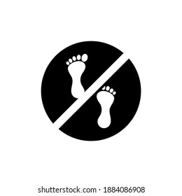 Vector image. No stepping icon. Image of prohibition sign.