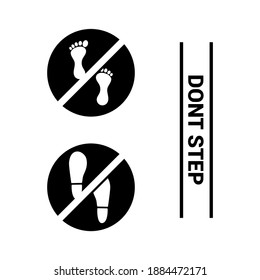 Vector image. No stepping icon. Image of prohibition sign.