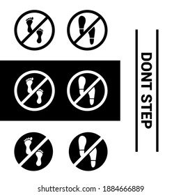 Vector image. No stepping icon. Image of prohibition sign.