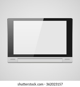 Vector image of non typical design of tablet pc.