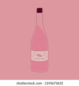 Imagen vectorial del vino no alcohólico. Sin alcohol.