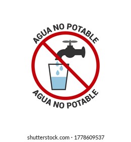 Vector image. Non-drinking water pictogram.