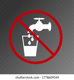 Vector image. Non-drinking water pictogram.