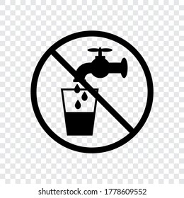 Vector image. Non-drinking water pictogram.
