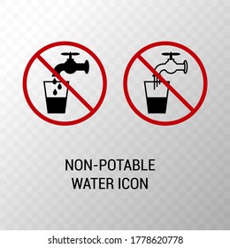 Vector image. Non-drinking water pictogram.