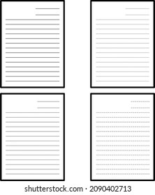 vector image of a notebook with black lines.