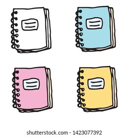 vector image of notebook, notebook isolated on white background