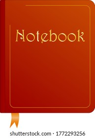 Vector image of a Notepad in orange-red gradient color. 10 EPS