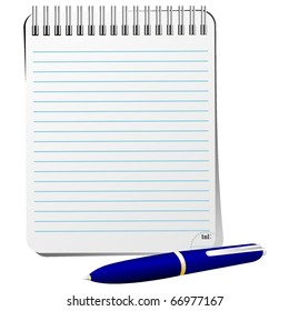 vector image of a notepad and pen