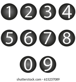 vector image number buttons