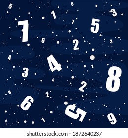 Vector image of numbers from one to nine for numerology