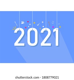 Vector image of numbers showing the year 2021