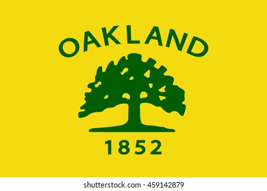 Vector image of Oakland city flag, California , U.S.A., Proportion 2:3. EPS10.   