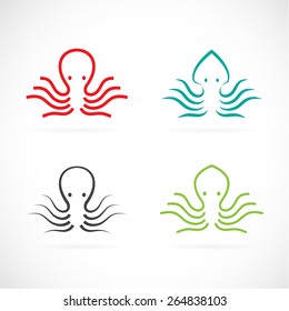 Vector image of an octopus design on white background.