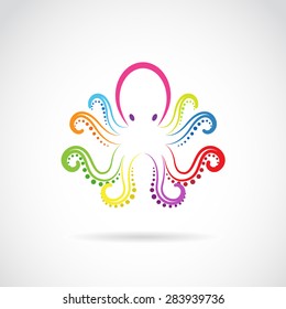 Vector image of an octopus design on white background.