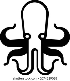 imagen vectorial de un pulpo sobre un fondo blanco. utilizado para elementos de diseño de logotipo