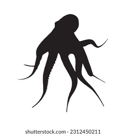 Vector image of an octopus on white background. Wild Animals, Vector illustration.