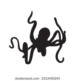 Vector image of an octopus on white background. Wild Animals, Vector illustration.