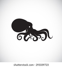 Vector image of an octopus on white background. Wild Animals, Vector illustration.