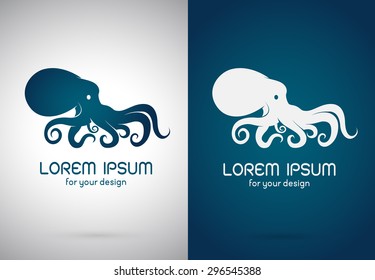 Vector image of an octopus on white background, Wild Animals, Vector illustration.