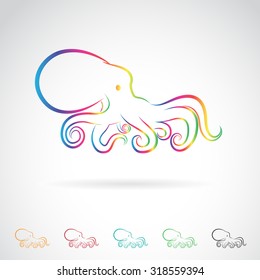 Vector image of an octopus on white background.