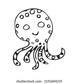 vector image of a octopus that can be used for other design purposes in black and white