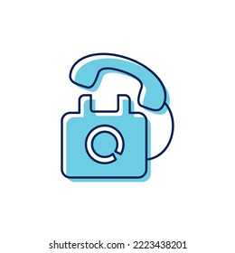vector image of off-hook phone blue color with white background