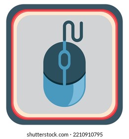 imagen vectorial. iconos de oficina con borde azul y rojo y fondo gris.