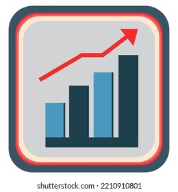 imagen vectorial. iconos de oficina con borde azul y rojo y fondo gris.