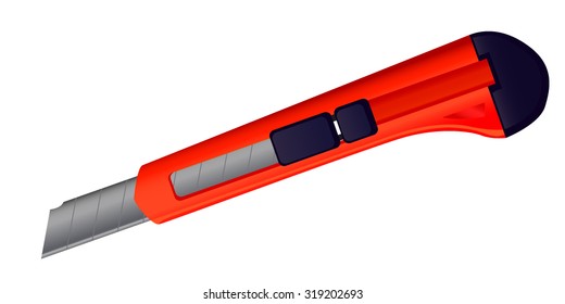 vector image of office supplies knife, chopper