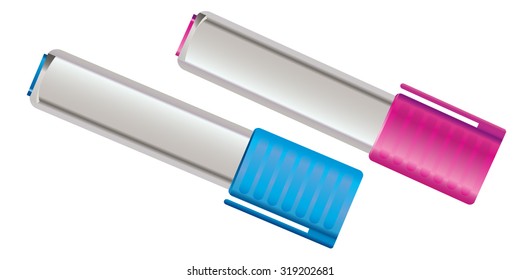 vector image of office supplies marker, pen, felt pen, highlighter